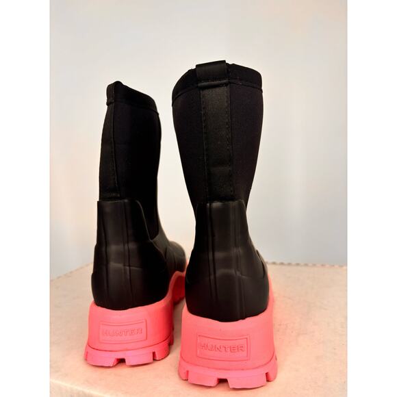 Hunter City Explorer Short Boots in Black With Pink Size 5 - Picture 4 of 5